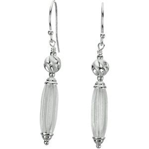 Sterling Silver Dangle Earrings with Satin Finished Beads