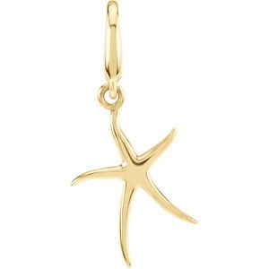 Gold Fashion Starfish Charm