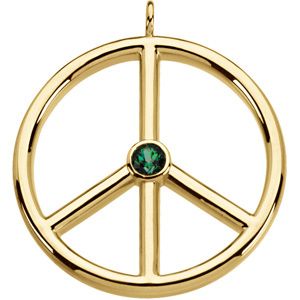 Genuine Topaz Peace Sign Pendant