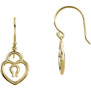 Petite Heart Lock Earrings