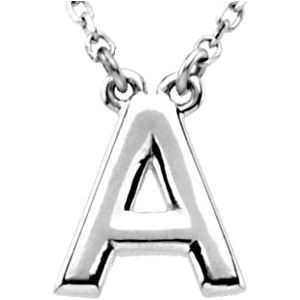 Block Initial Necklace