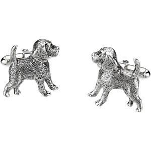 Sterling Silver / Rhodium Plated Heart U Back&trade; Beagle Cuff Links