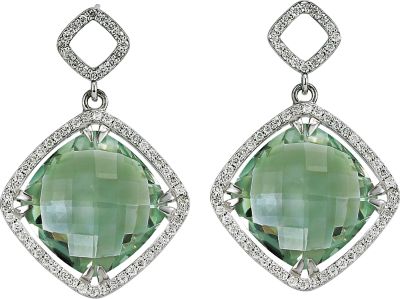 Halo-Styled Antique Square Shape Dangle Earrings