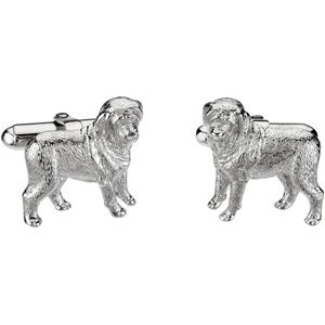 Sterling Silver / Rhodium Plated Heart U Back&trade; Mastiff Cuff Links