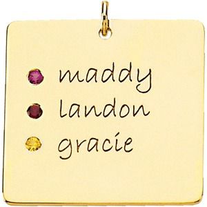 Posh Mommy&reg; Engravable Square Pendant