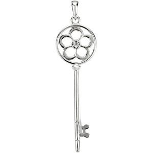 Fashion Key Pendant with a Flower