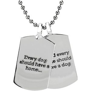 Heart U Back&trade; Mini Dog Tag w/ Chain
