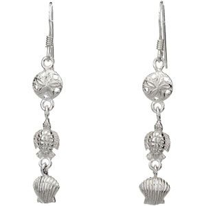 Mini Turtle and Shell Earrings