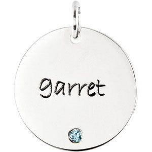 Posh Mommy&reg; Engravable Extra Large Disc Pendant Mounting