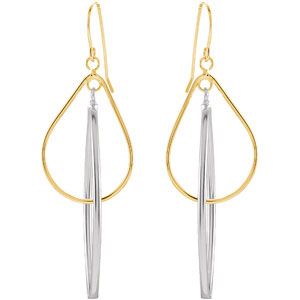 14K Gold and Sterling Silver Earrings