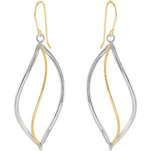 14kt Yellow Gold & Sterling Silver Earrings