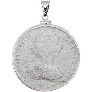 Spanish 8 Reale Coin Set in Sterling Silver Screw Top Frame