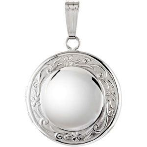 Round Locket with Floral Design
