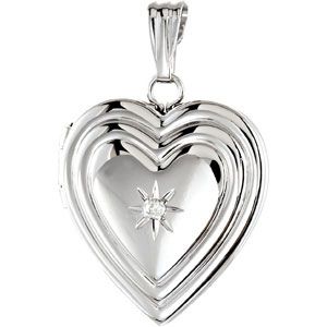 Heart Locket with Diamond Accent
