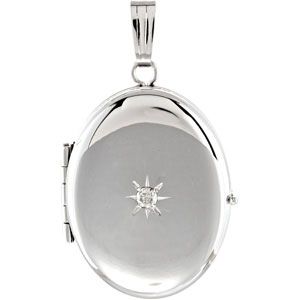 Oval Locket with Diamond Accent