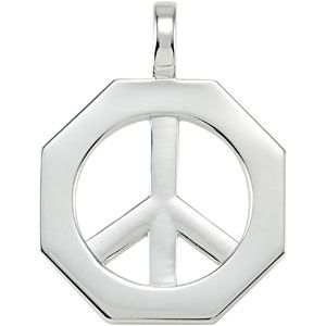 Octagon Shaped Peace Sign Pendant