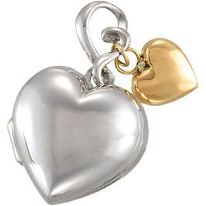 Heart Locket with 14KY Heart Dangle