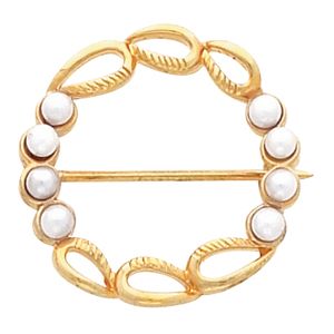 Circle Brooch Mounting for Pearls