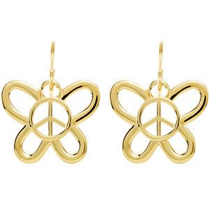 Butterfly Shaped Peace Sign Earrings