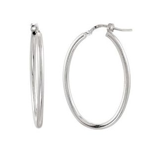 Oval Tube Style Hoop Earrings