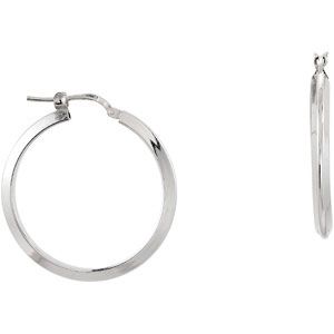 Round Knife Edge Tube Style Hoop Earrings