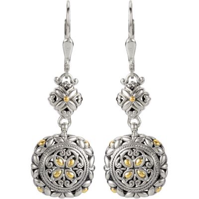 Filigree Design Earrings with 18KY Accents