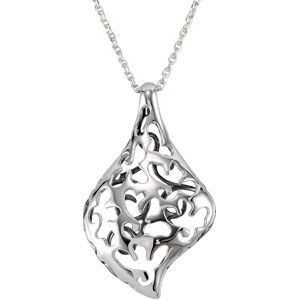 Sterling Silver & Black Ruthenium Plated Reversible Pendant