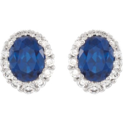 Graduated Cluster Earring for Oval Gemstone