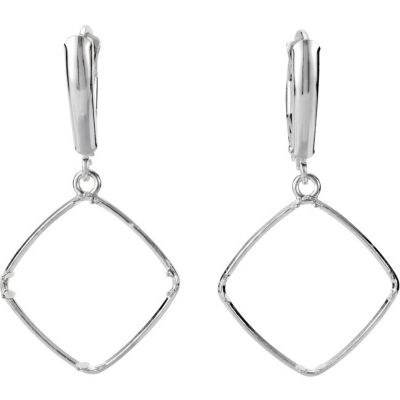 Earring for Large Antique Square Gemstone 