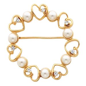 Heart Design Circle Brooch Mounting