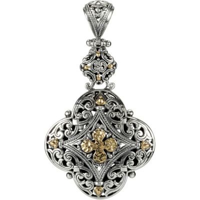 Sterling Silver Fashion Pendant with 18KY Accents