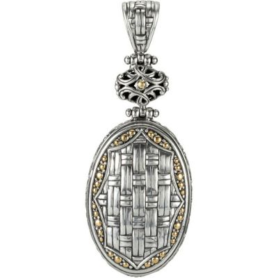 Sterling Silver Fashion Pendant with 18KY Accents