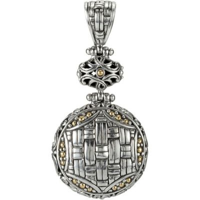Sterling Silver Fashion Pendant with 18KY Accents