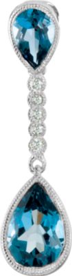 Genuine London Blue Topaz & Diamond Pendant