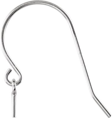 French Ear Wire with Open Ring & Post for Pearl
