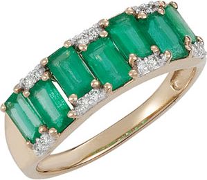 Genuine Emerald & Diamond Ring