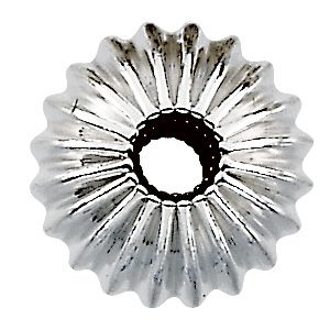Corrugated Silver Bead