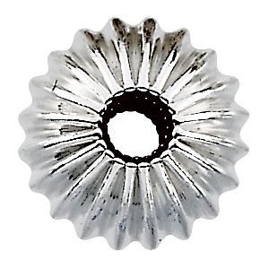 Corrugated Silver Bead