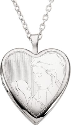 Child with Mother Heart Shaped Locket Pendant