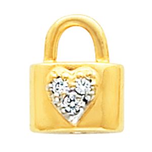 Padlock with Heart Design Brooch Mounting