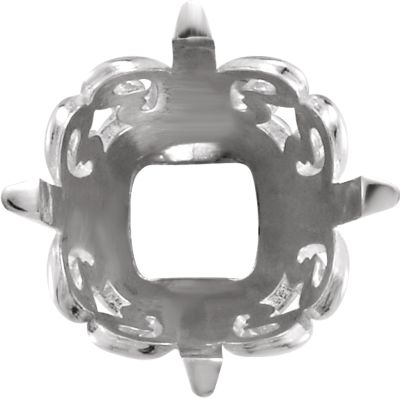 Antique Square Shape Butterfly Scroll Setting