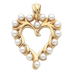 Heart Shape Pendant Mounting for Pearl Center