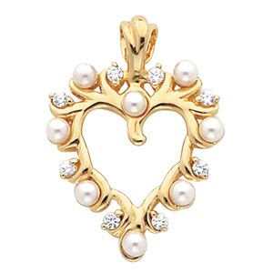 Heart Shape Pendant Mounting for Pearl Center