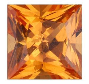 Square Genuine Spessartite Garnet (Black Box)