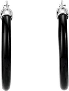 Genuine Onyx Hoop Earrings