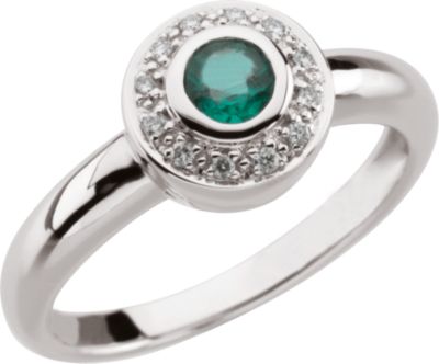 Genuine Emerald & Diamond Ring