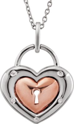 .05 ct tw Diamond Heart Lock 18