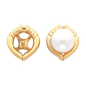  Button Earring Mounting for Pearl  Center