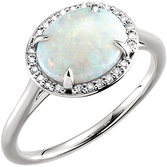 Red Carpet Jewelry Styles Opal Halo Style Ring