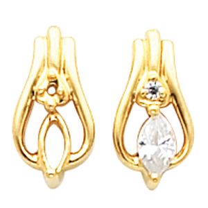 Earring Mounting for Marquise Center